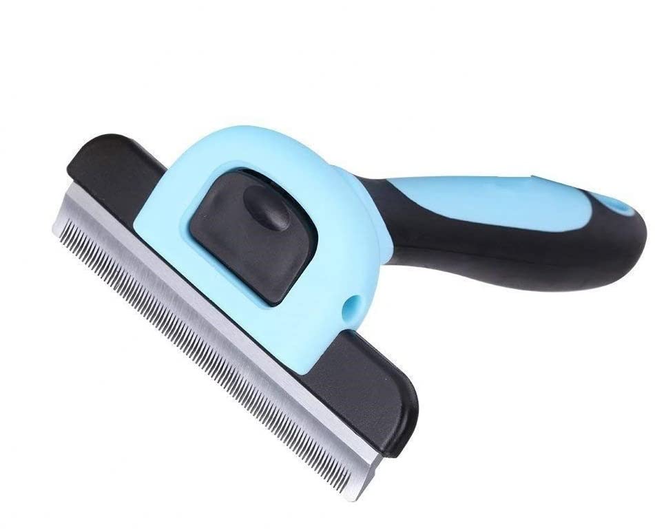Petlicious & More Pet Deshedding Brush Stainless Steel Dog Grooming Brush Slicker Brush For Dogs & Cats (Color  Blue & Black)