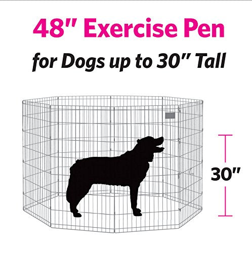 Midwest Homes For Pets Dog Exercise Pen & Playpen, 24'W X 48'H, No Door, Gold Zinc