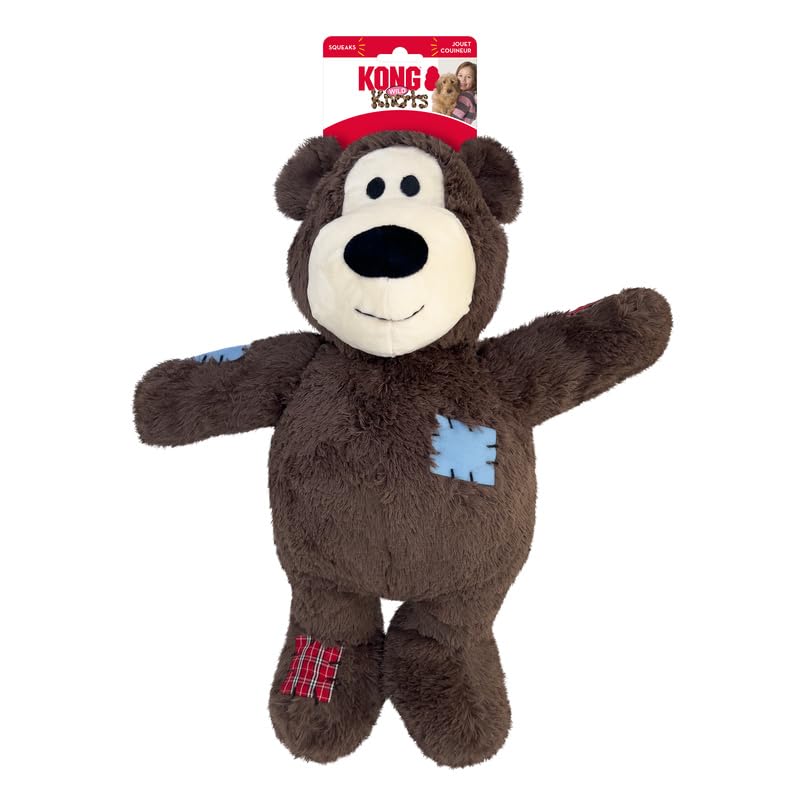 KONG Wild Knots Bears - Durable Dog Toys with Internal Knotted Ropes and Minimal Stuffing for Less Mess (Assorted Colors) (Jumbo