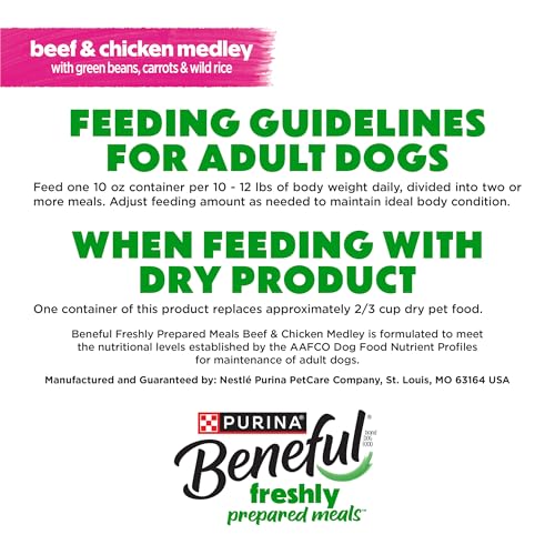 Purina Beneful High Protein, Wet Dog Food With Gravy, Prepared Meals Beef & Chicken Medley - (Pack of 8) 10 oz. Tubs