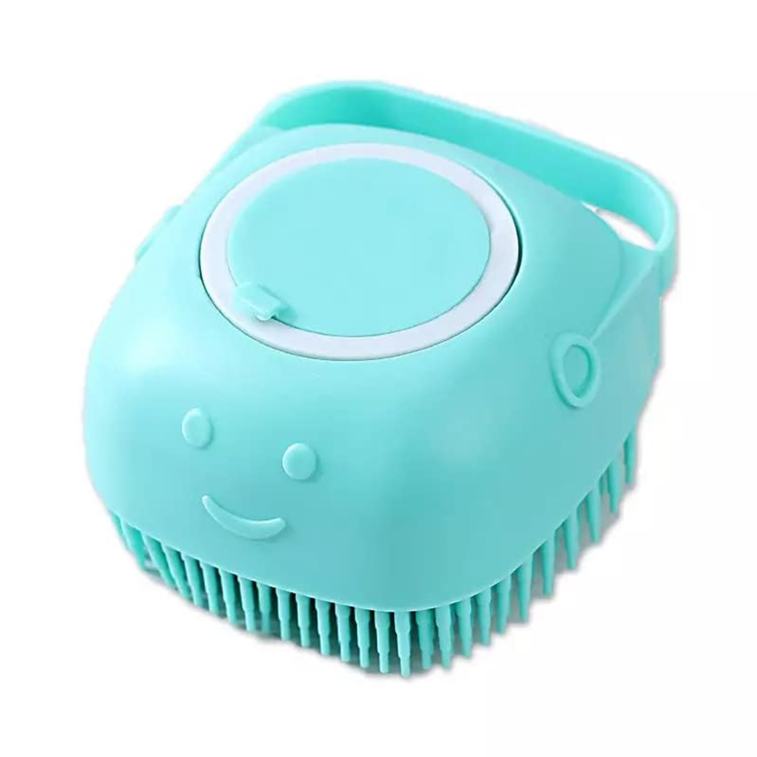 Brand Villa Pet Grooming Bath Massage Brush With Soap & Shampoo Dispenser | Soft Silicone Bristles For Long & Short Haired Dogs 