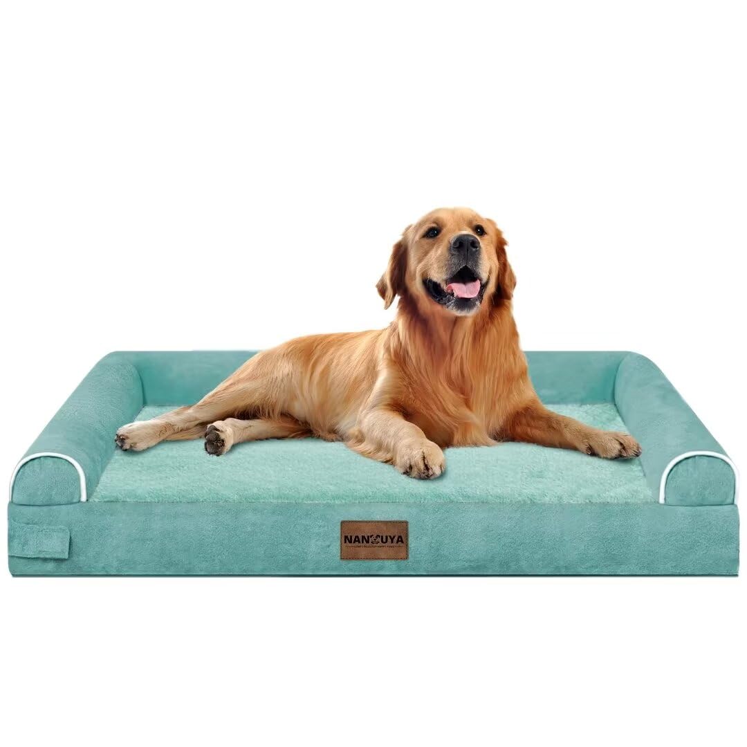 Large Dog Bed Orthopedic Washable: Beds Bolster Xl Bed Big Xlarge Dogs Memory Foam Couch Sofa Waterproof With Removable Cover - Navy Blue