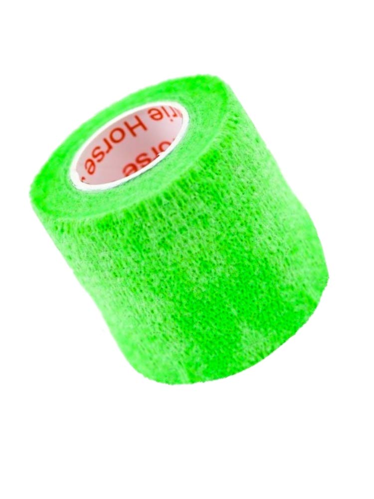 2 Inch Vet Wrap Tape Bulk (Neon Green) (Pack of 24) Self Adhesive Adherent Adhering Flex Bandage Grip Roll for Dog Cat Pet Horse