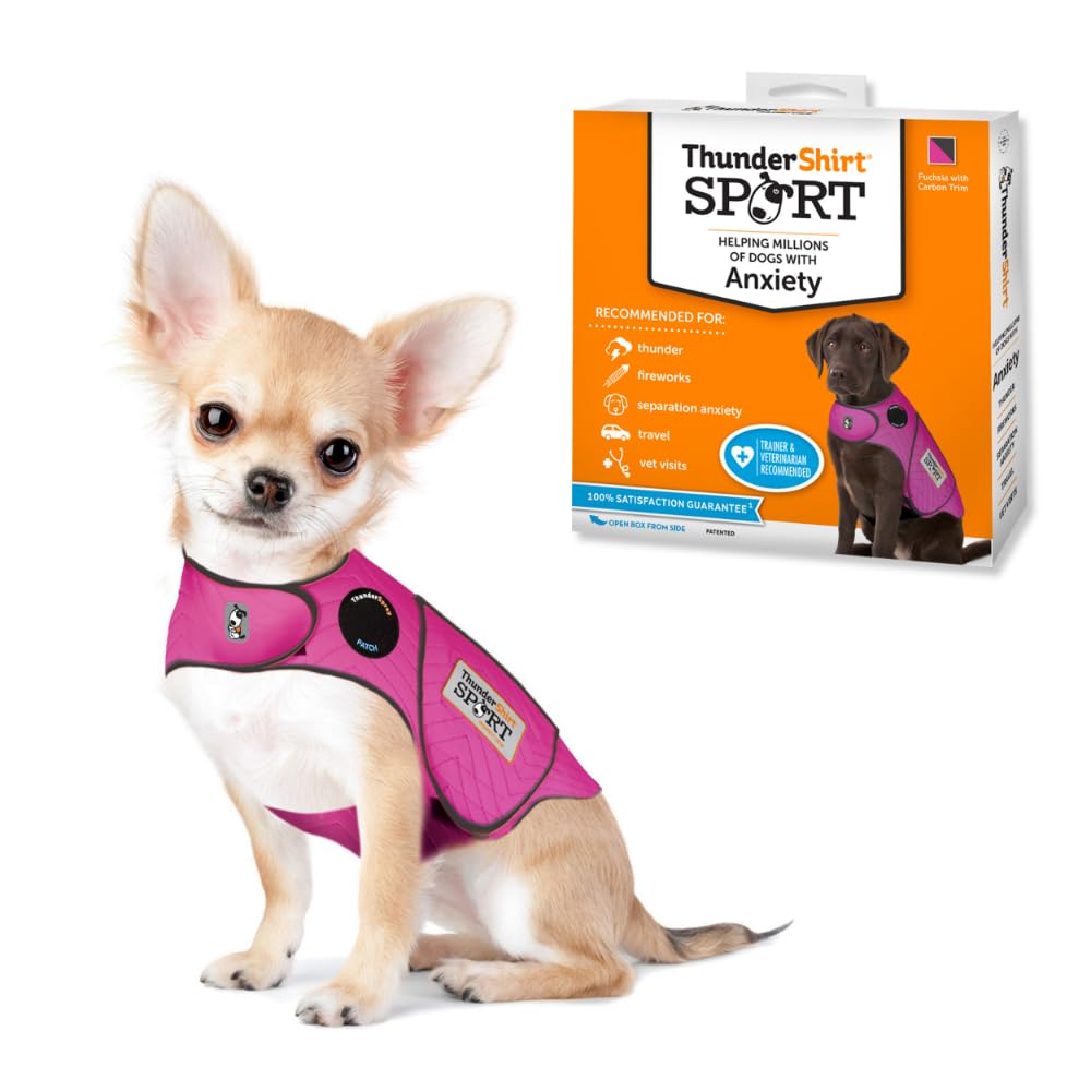 ThunderShirt for Dogs, XX Small, Fuchsia Sport - Dog Anxiety Relief Calming Vest