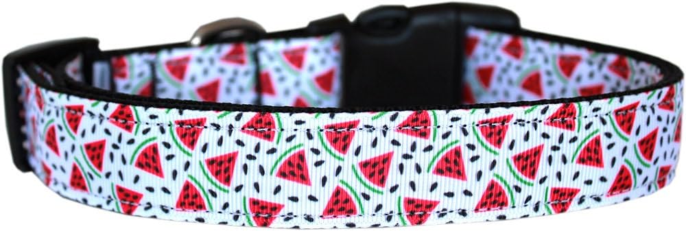 Pet Dog & Cat Nylon Collar or Leash, "Watermelon" LG Collar