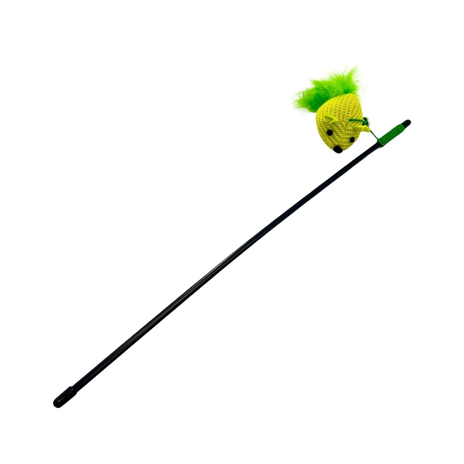Ecomistiq Cat Teaser Wand Toy Playing Dog Training Puppy Interactive Toys Green| Toys| Supplies |Pet