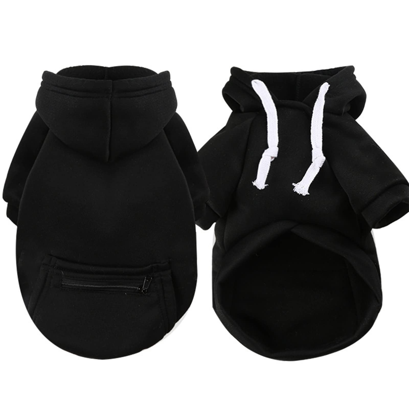Petcare Pet Dog Hoodie Sweater Black Warm Soft Fleece Sweatshirts With Pocket Fall Winter Puppy Cat Sweaters Clothes For Small D
