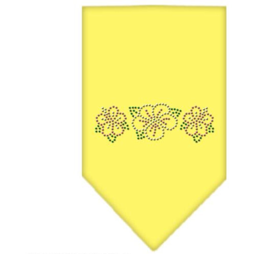 Mirage Pet Products Tropical Flower Rhinestone Bandana, Large, Yellow