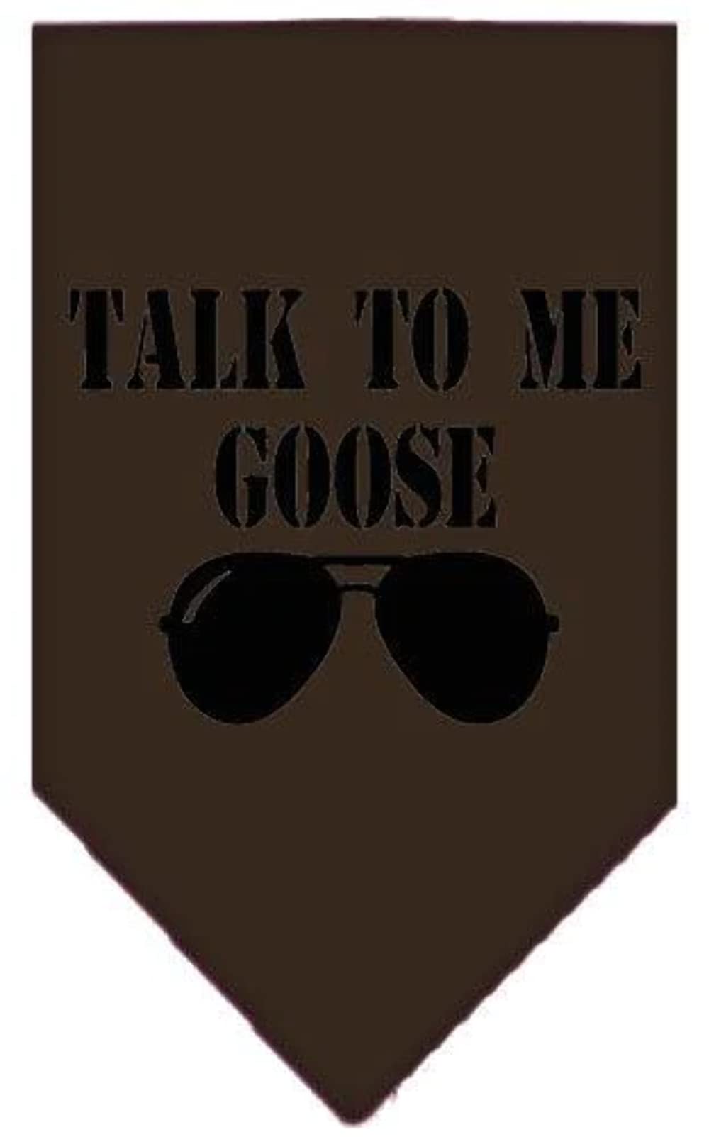 Pet and Dog Bandana Screen Printed, "Talk To Me Goose" Cocoa Small