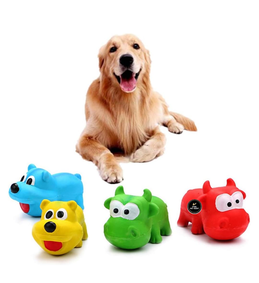 Psk Pet Mart Dogs Shaped Indestructible Dog Toys For Boredom Puppy Chew Toys Teething Toys For Small Medium Large Dogs (Multicol