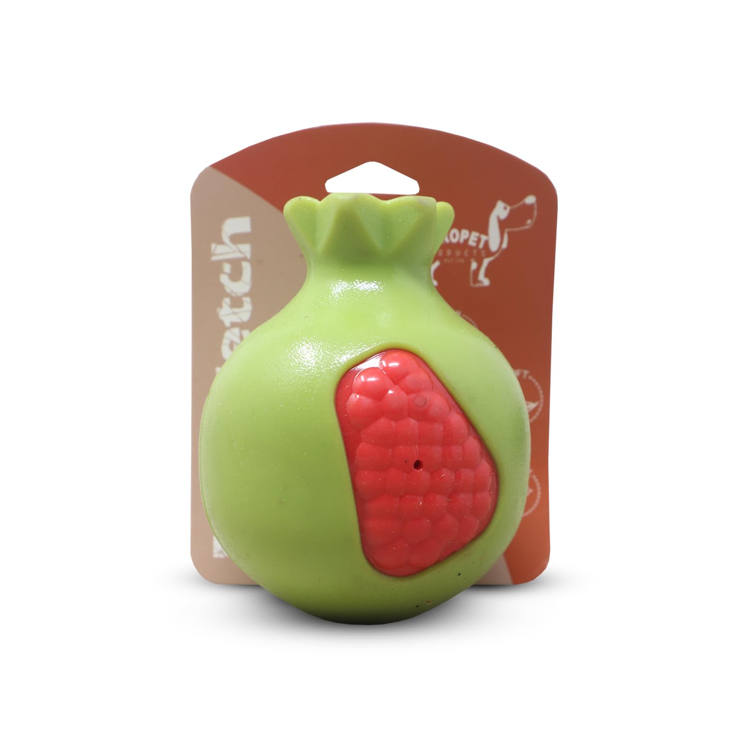 Plushmate Dura Fetch Squeaky Pomegranate Dog Toy Ball  Durable ChewSafe Play Toy For Aggressive Chewers | Fun Fruit Design For