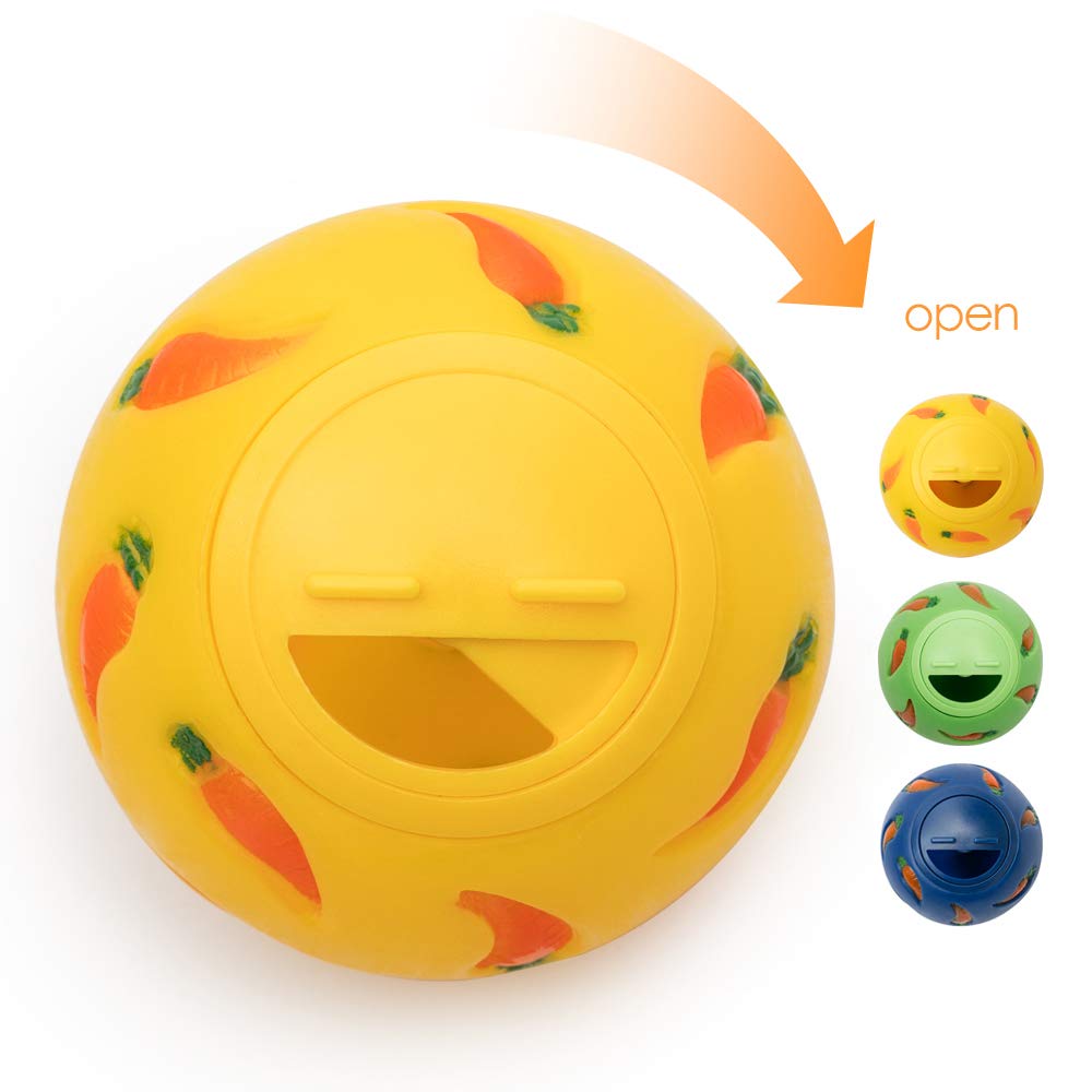 Niteangel Treat Ball, Snack Ballfor Guinea Pigs, Rabbits, Hedgehogs And Other Small Pets (Small, Yellow)