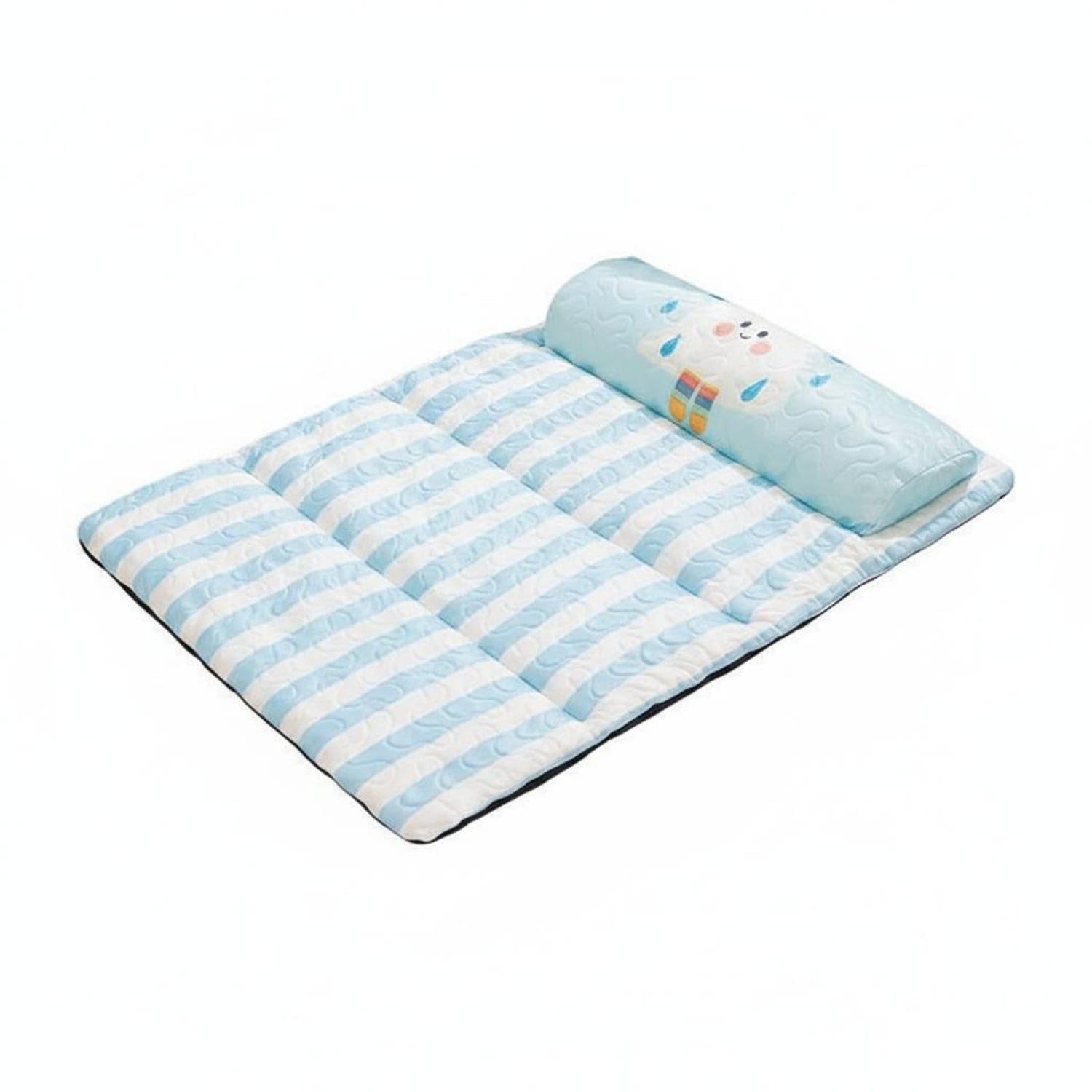 Merishopp Soft Ice Silk Cooling Pad Breathable Cooling Feline Mat Easy to Clean Summer Feline Bed for Hot Weather, Blue, M | Pet