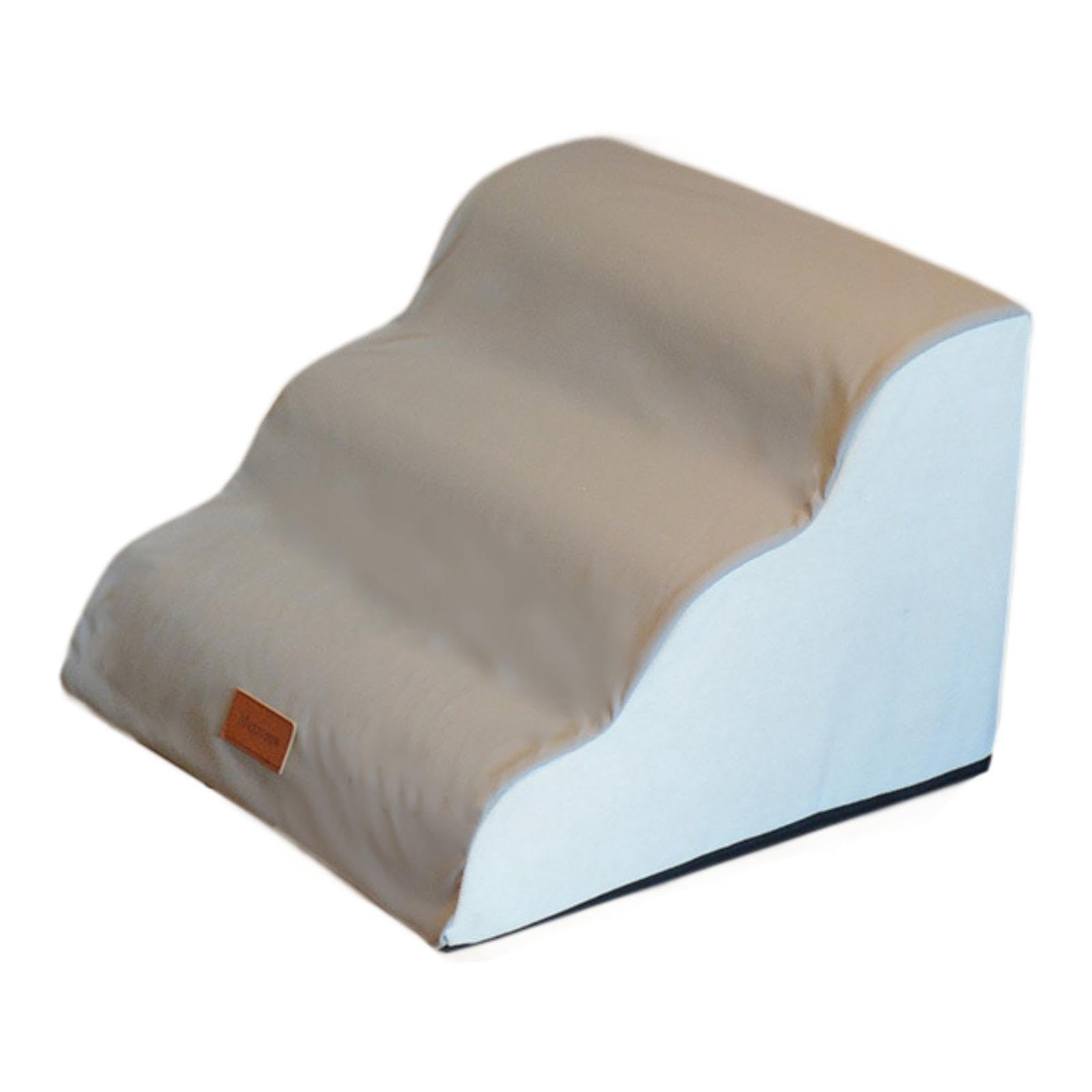 Dog Steps with Washable Cover Soft Dog Stairs for High Bed for Couch Bed Car Beige 3 Step
