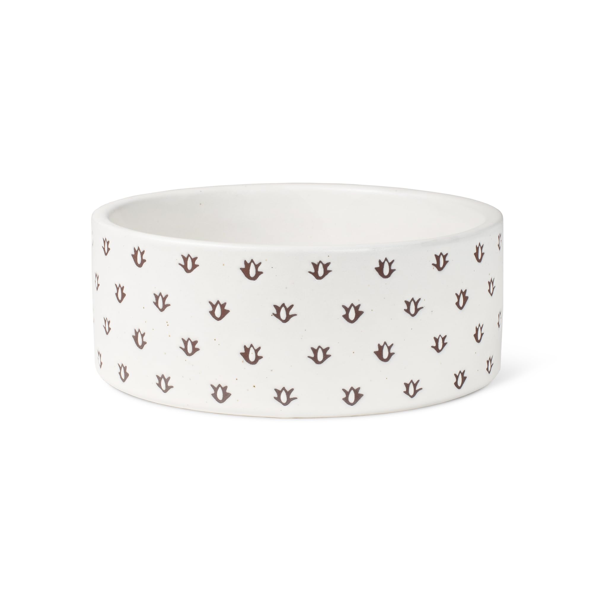 Fringe Studio Speckled Block Bone Medium Wax Resist Ceramic Pet Bowl (6.5 Diameter x 2.5 H, 26 fl.oz.), PetShop Collection (4745