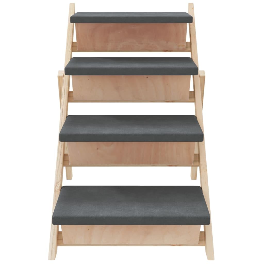 vidaXL Dog Stair Gray 41.3x18.5 Solid Wood Fir
