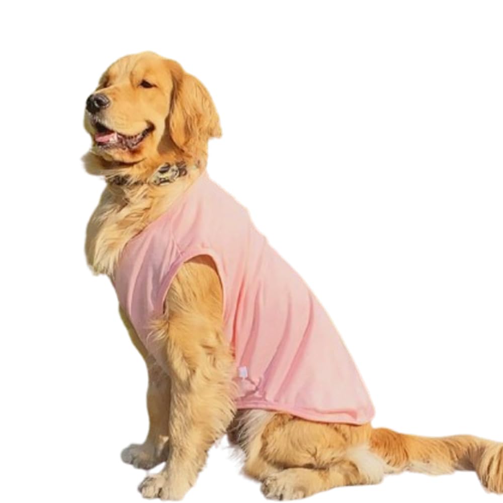 Aniac Pink Xl Dog Shirt For Girl Boy Solid Cotton Dog T-Shirt Summer Basic Tank Top Breathbal Sleeveless Doggy Vest Cooling Pet 