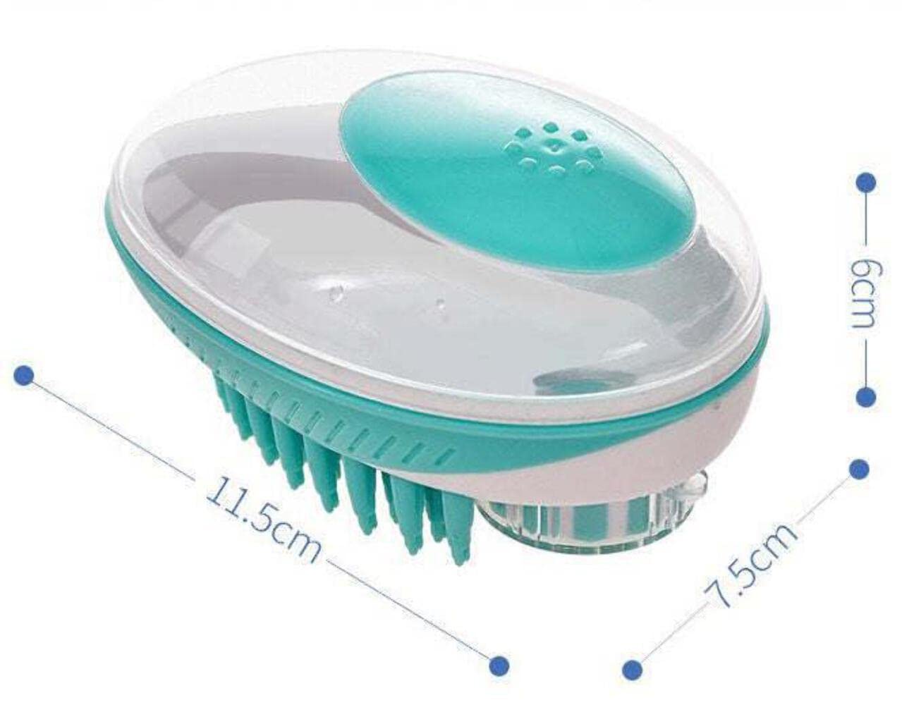 Pet Life 'Swasher' Green Shampoo Dispensing, All-in-One Pet Grooming Brush: Massage, Bath & De-Tangle for Dogs & Cats