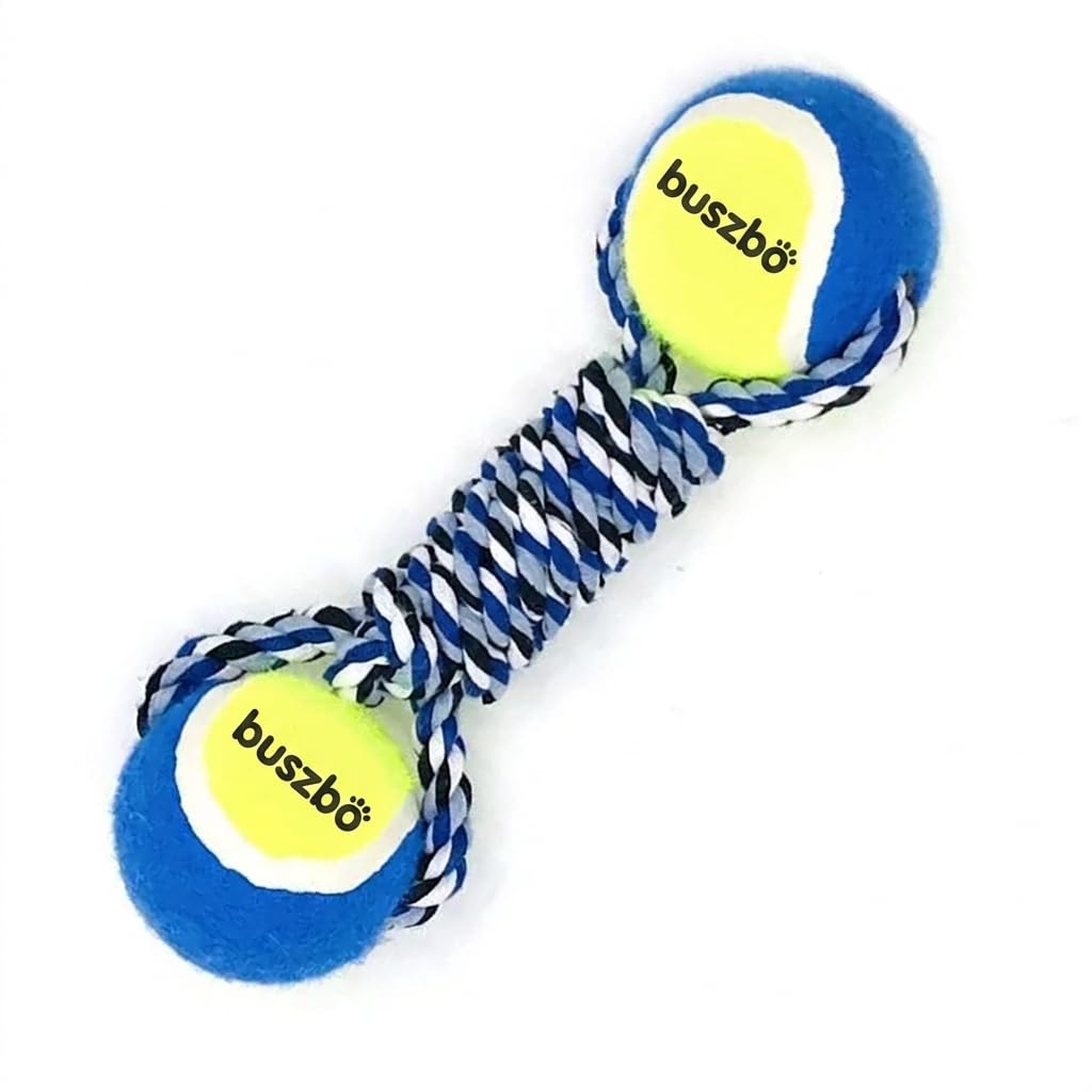 Buszbo Durable Tennis Dumble Dog Toy | Chew, Tug & Fetch Toy For Small, Medium & Large Dogs | Interactive Pet Play Toy | Strong 