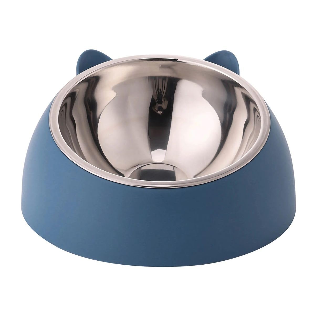 Homefast Cat Food Bowl Stainless Steel Tilted 15 Elevated Non Spill Kitten Puppy Food Bowl, Nonslip Pet Dog Feeder Feeding Bowl 