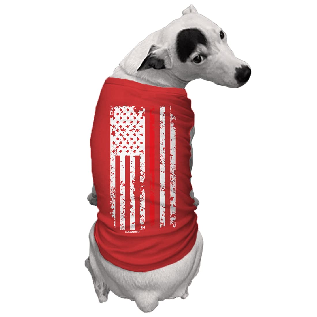 Red Line Flag - Usa American Dog Shirt (Red, 3X-Large)