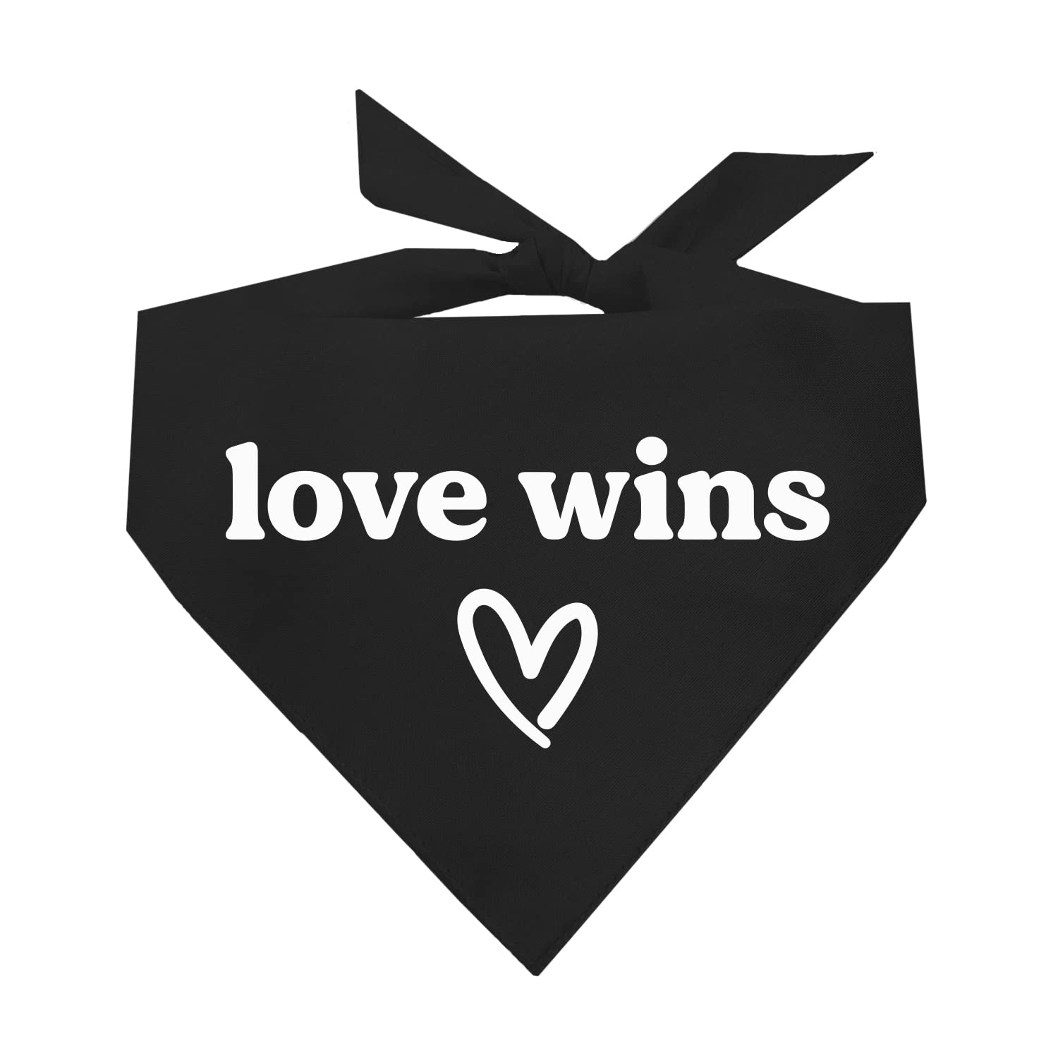 Love Wins Dog Bandana | 100% Cotton Adjustable Triangle | Made In Usa | Pride Day | Lgbtq+ | Rainbow | Parade | Black, X-Small |