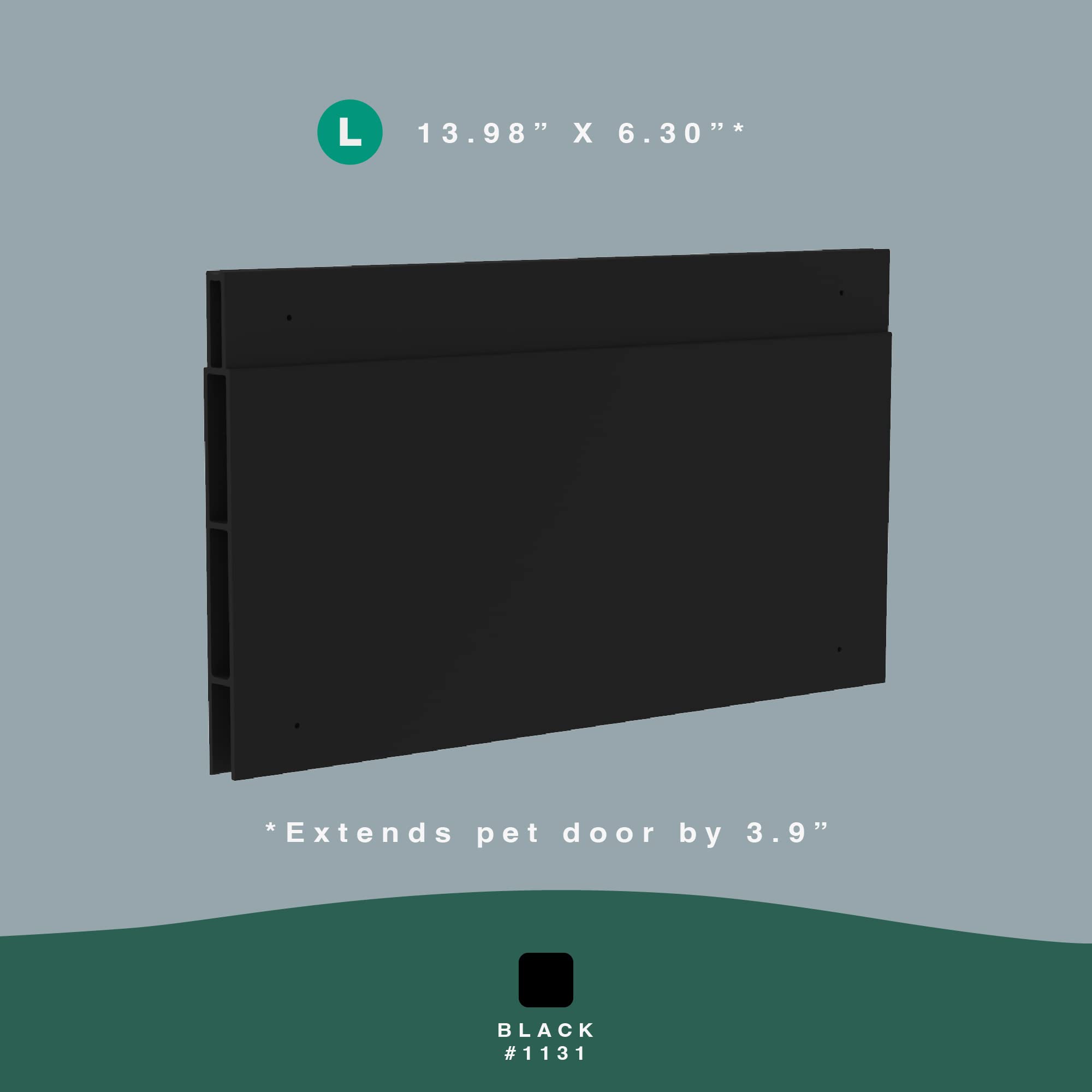Hakuna Pets Patio Pet Door 3.9?Height Extension, Fits Screen Insert Panel For Large Doors, Black