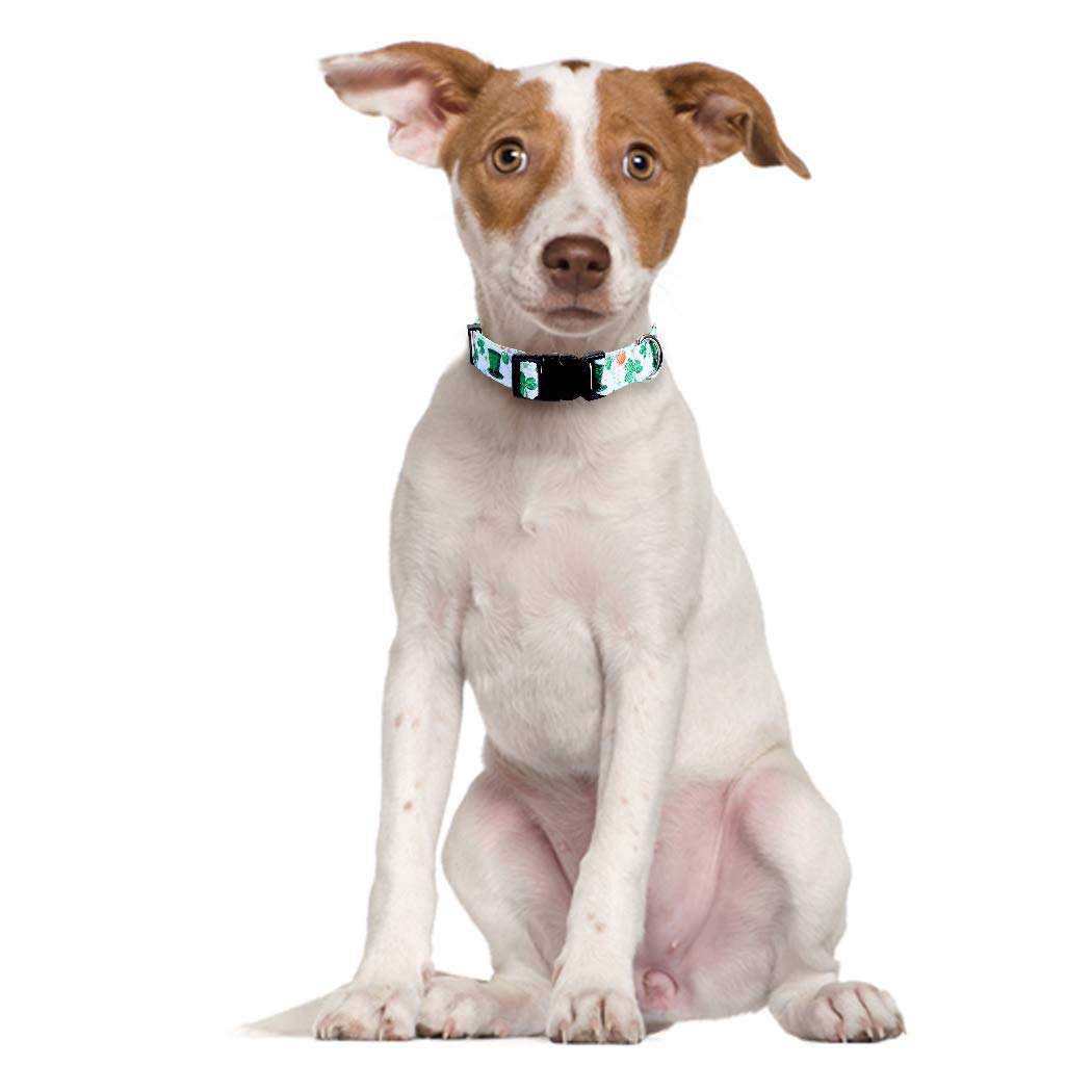 2 Pack St.Patrick'S Day Dog Collar Adjustable Four Leaf Clover Medium