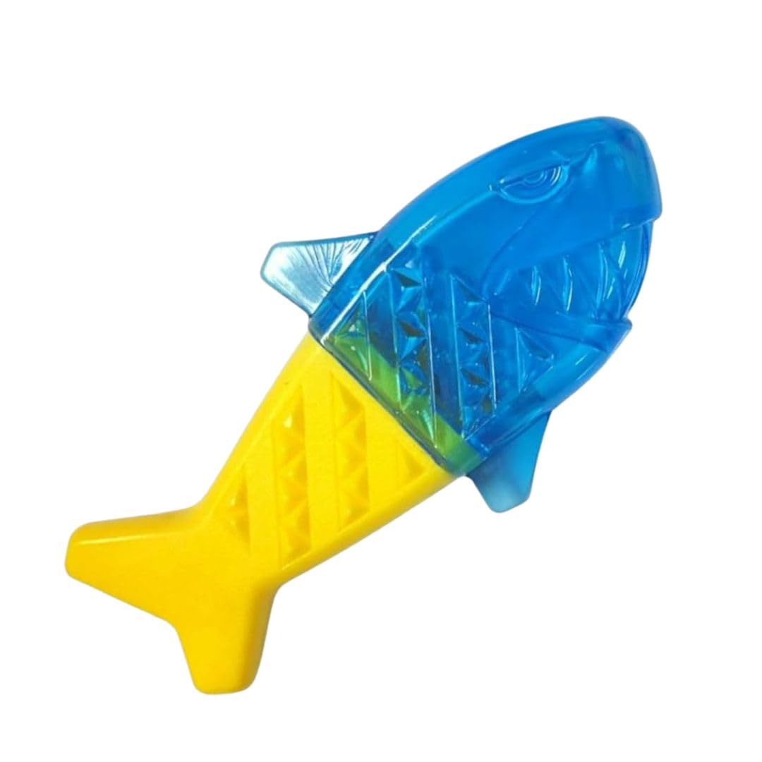 Pet Fun Frozen Fish Shape Toy For Dogs & Puppies | Tpr WaterFilled Cooling Ice Toy For Teething, Training | Freezable Pet Chew 