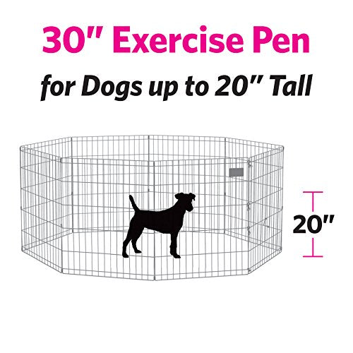 New World Dog Exercise Pen & Playpen, 24' W X 30' H, No Door, Black
