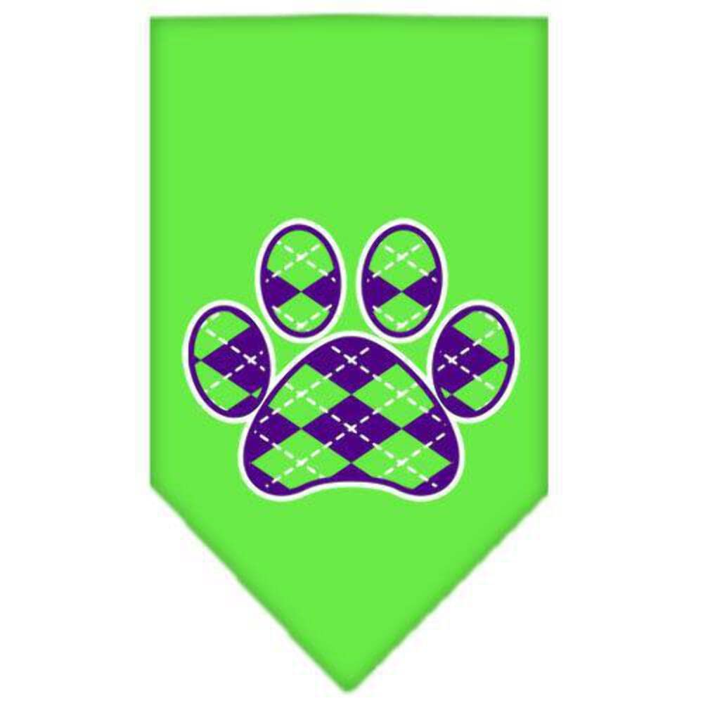 Mirage Pet Products Argyle Paw Purple Screen Print Bandana for Pets, Small, Light Pink