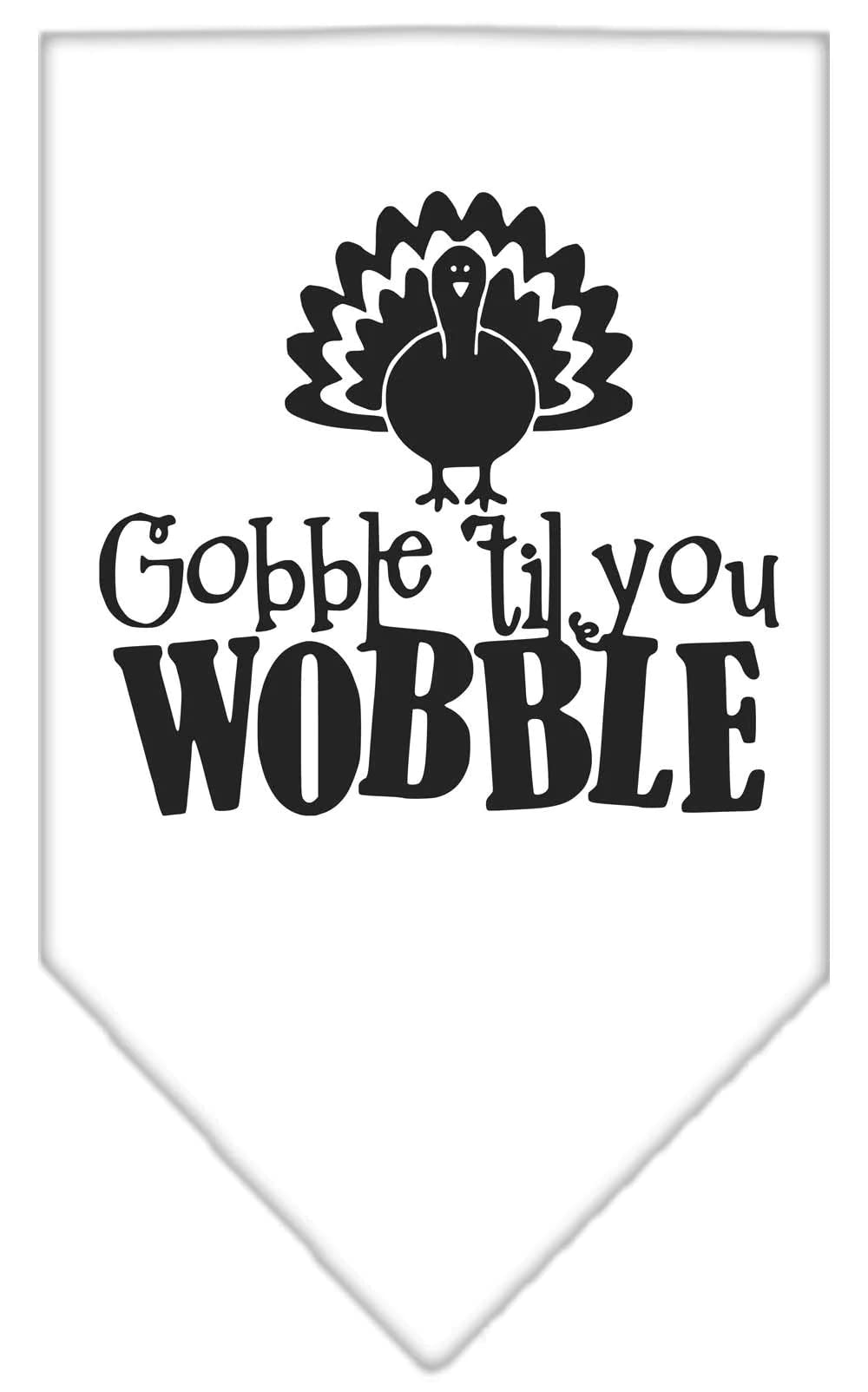 Mirage Pet Product Gobble til You Wobble Screen Print Bandana White Large