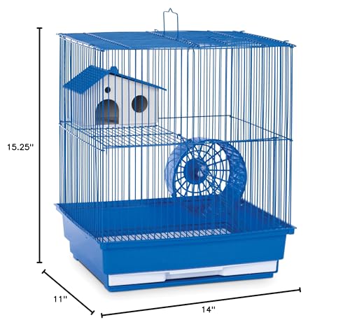 Two Story Hamster Cage - Dark Blue