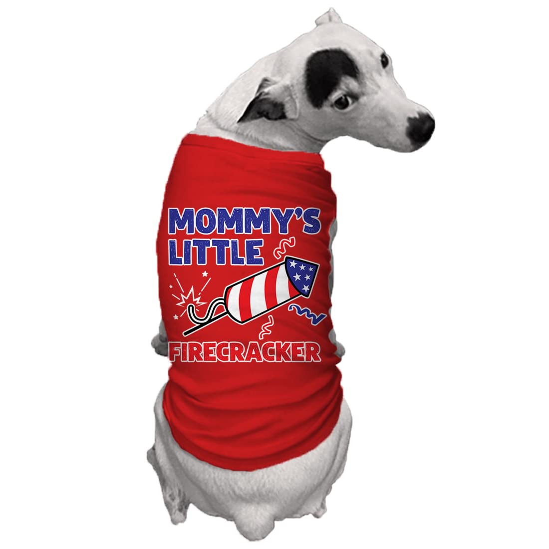 Mommy'S Little Firecracker - Usa Independence Day 4Th Of July Dog Shirt (Red, Large)