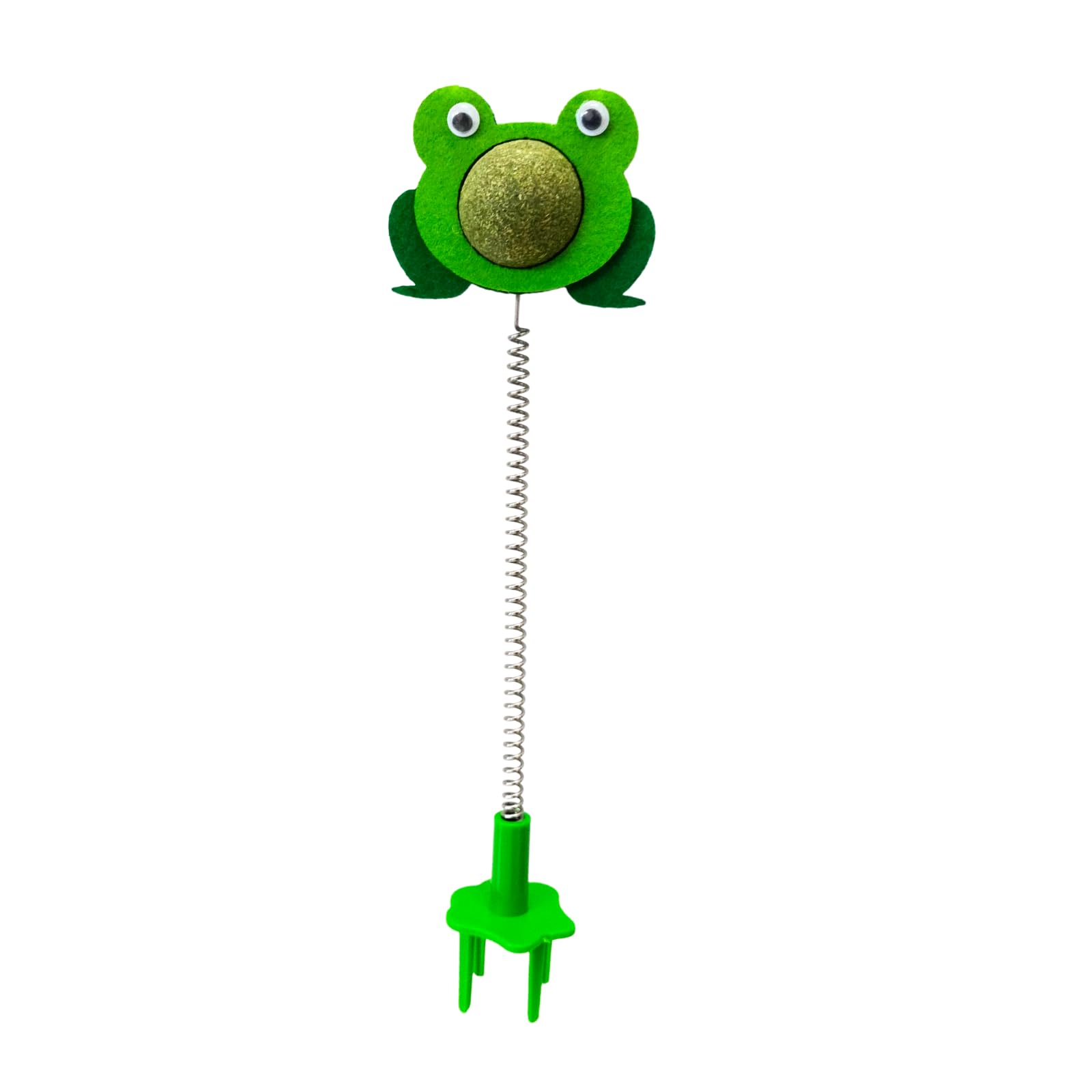 Emily Pets Cat Chew Toy Frog Shape Interactive Kitten Catnip Toy Funny Cat Wand Toy Cat Stick Toy With Plug