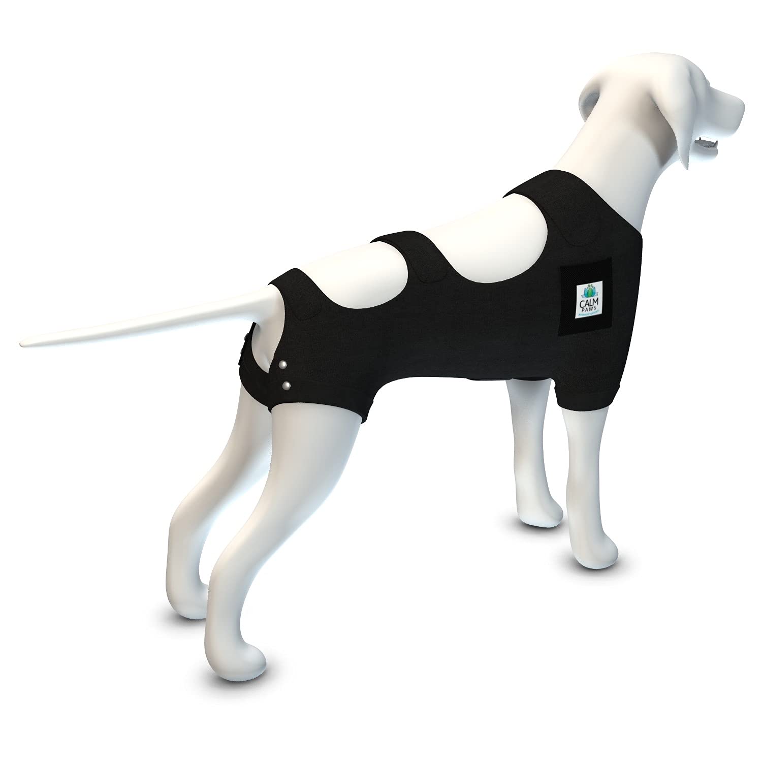 Calming Recovery Vest With Dog Calming Disc (Medium) Black