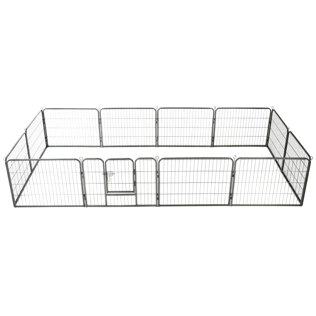 VidaXL Versatile Dog Playpen - Heavy-Duty 12 Panel Steel Construction - Indoor and Outdoor - Black - 31.5 x 23.6