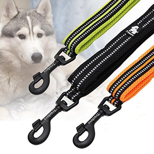 Creation Core Reflective Dog Leash Durable Padded Pet Leash Strap For Puppy Pet Leash Rope, Orange 6.5Ft Long 1' Wide