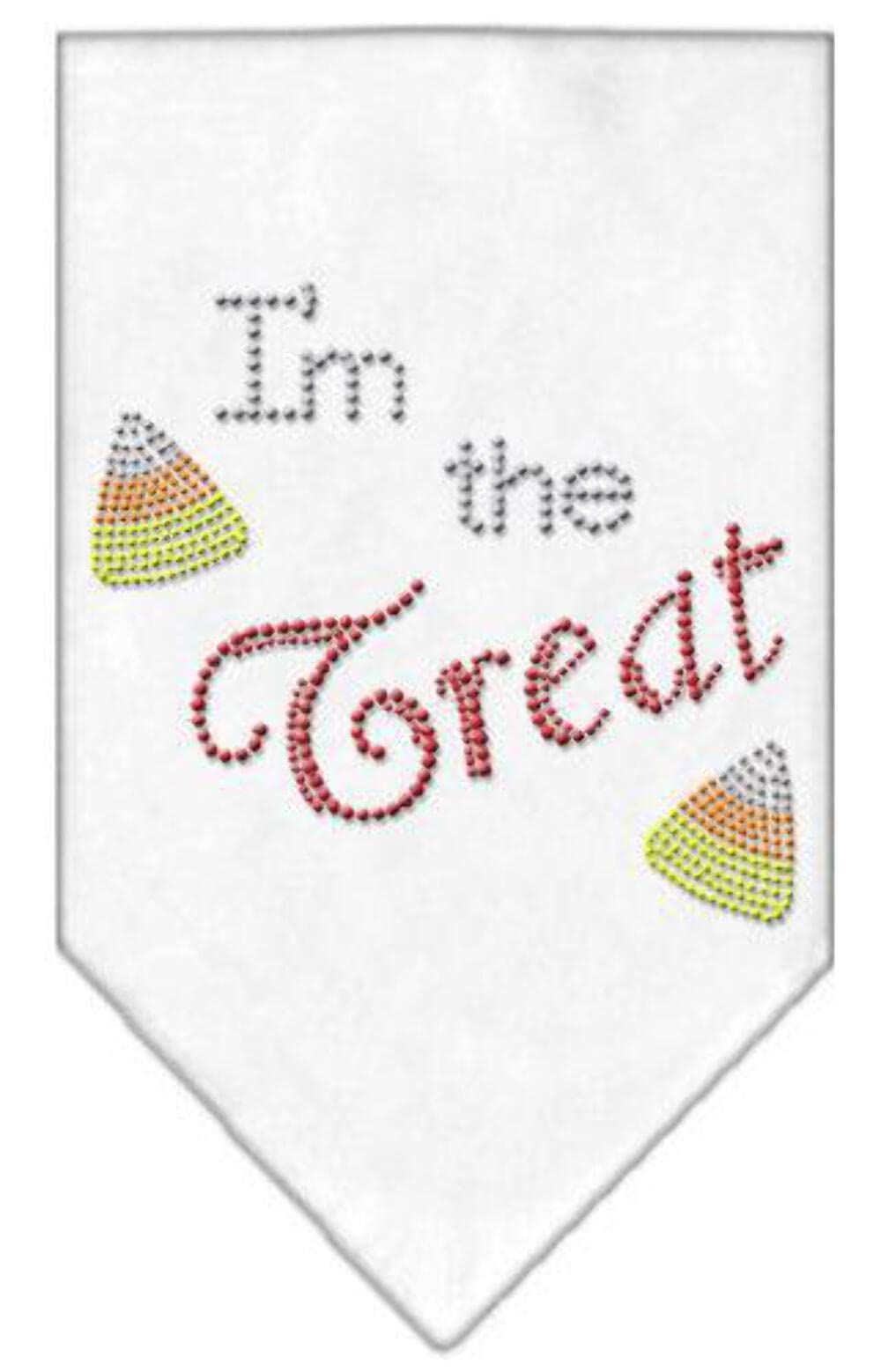 Halloween Pet and Dog Bandana Rhinestone, "I'm The Treat" Black Large