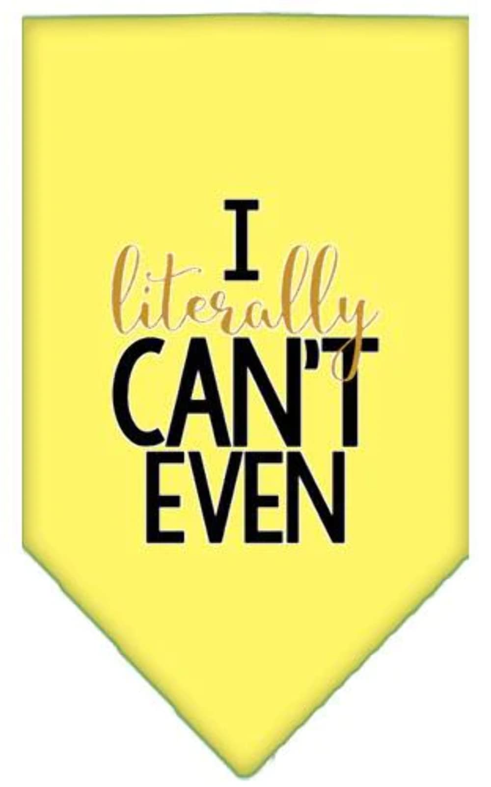 Pet and Dog Bandana Screen Printed, "I Literally Can't Even" Orange Small