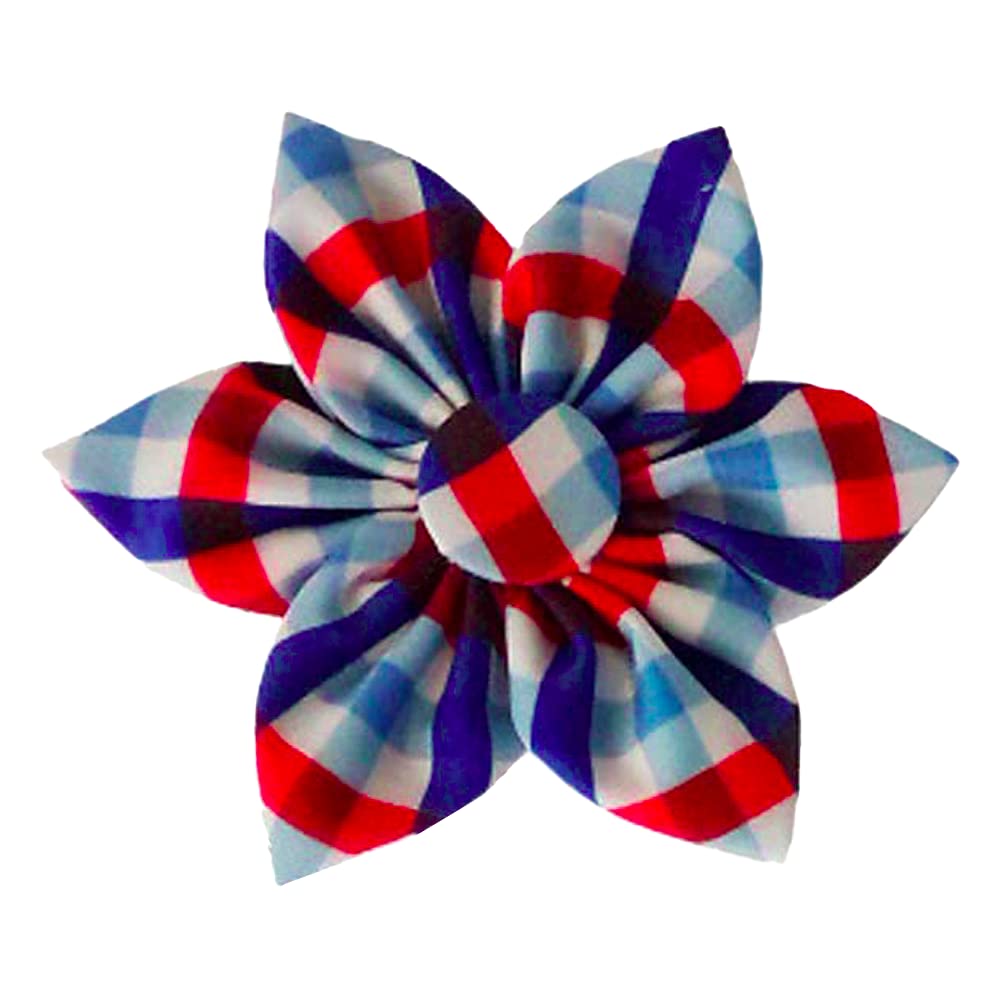Huxley & Kent Pet Pinwheel | Picnic Check (Large) | 4Th Of July Collar Accessory For Dogs/Cats | Bow Collar Attachment | Cute, C