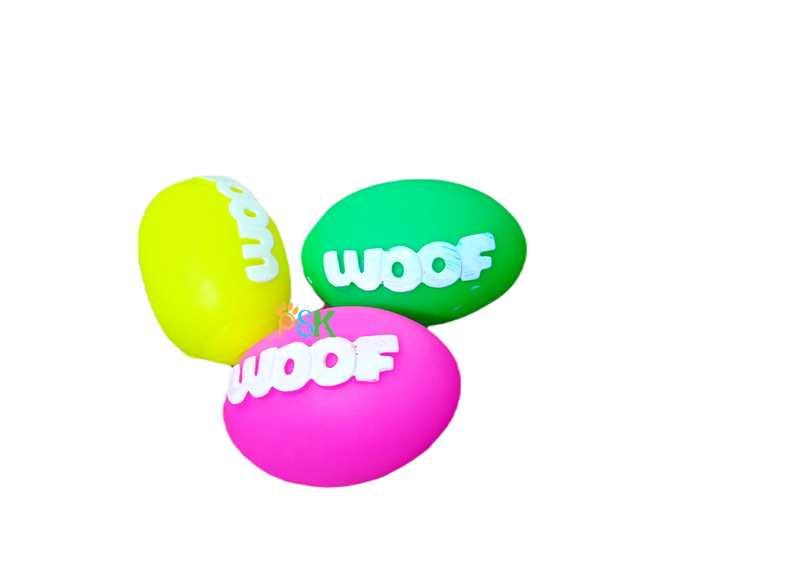Psk Pet Mart Squeaky Rugby Puppy Ball Dog Toy (Color May Vary)