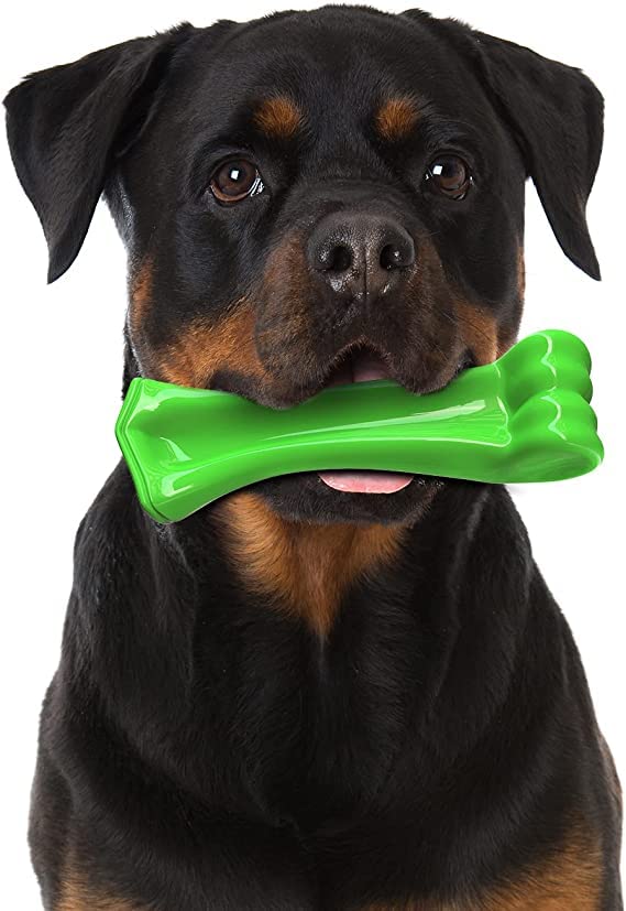 D&C Paws Natural Rubber Indestructible Pet Chew Bone Toy Ideal For Teeth Cleaning And Chewing Puppies & Dogs (Medium)