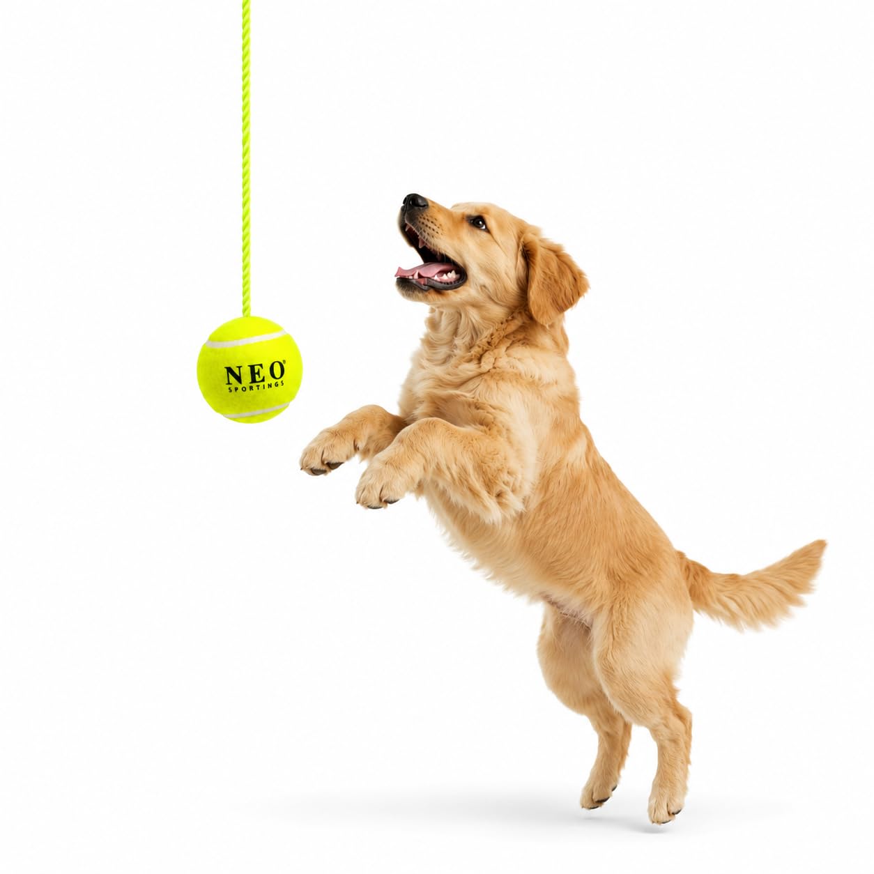 Neo Sportings Dog Hanging Tennis Ball Toy With 3.6M Nylon Rope | Interactive Dog Training & Exercise Toy | Heavy Duty Bite & Tug