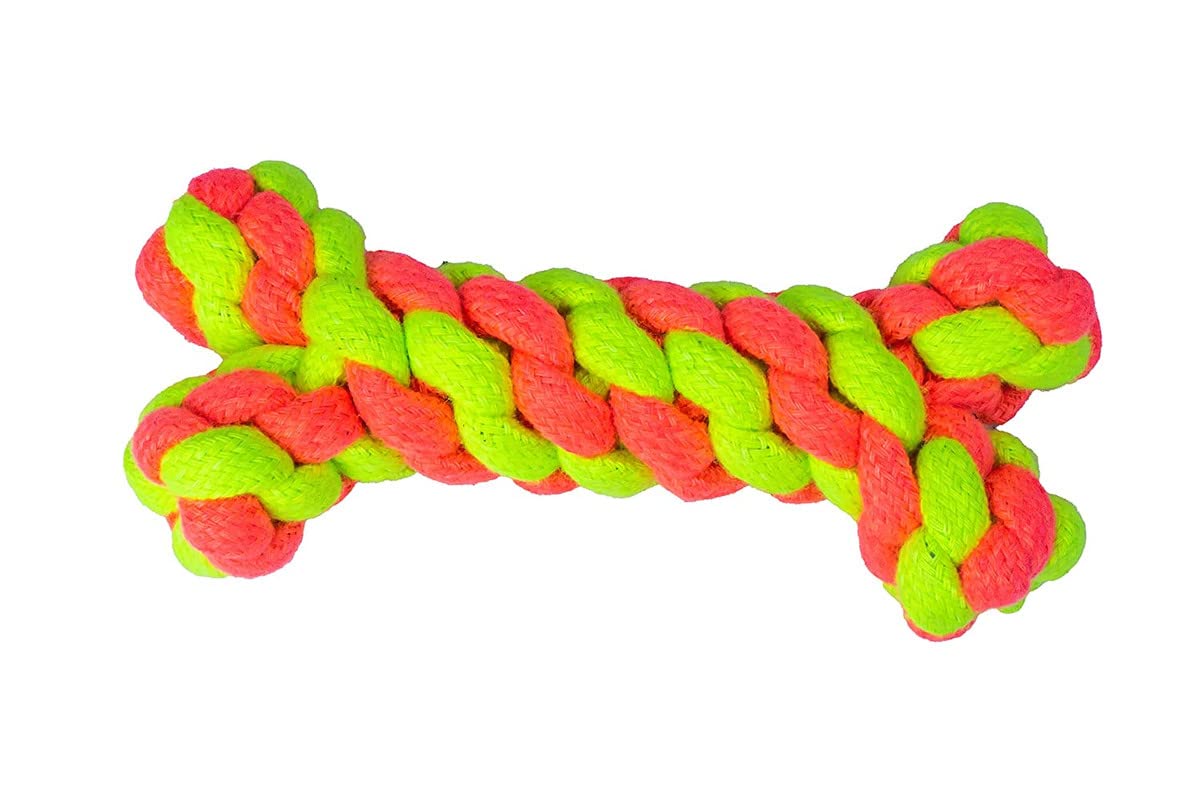 Dog Trust Attractive Rope Dog Chew Toy Bone For Teething Puppies, Chewing And Playing, Suitable For Small And Medium Dogs. (Pack