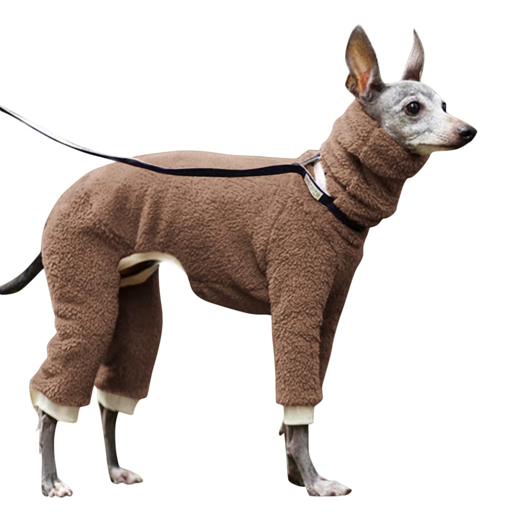 Esobo Fashion Winter Dog Warm Coat Jacket Four-Legged Neck Warm Pet Sweaters for Small Medium Large Dogs (Brown, X-Small)