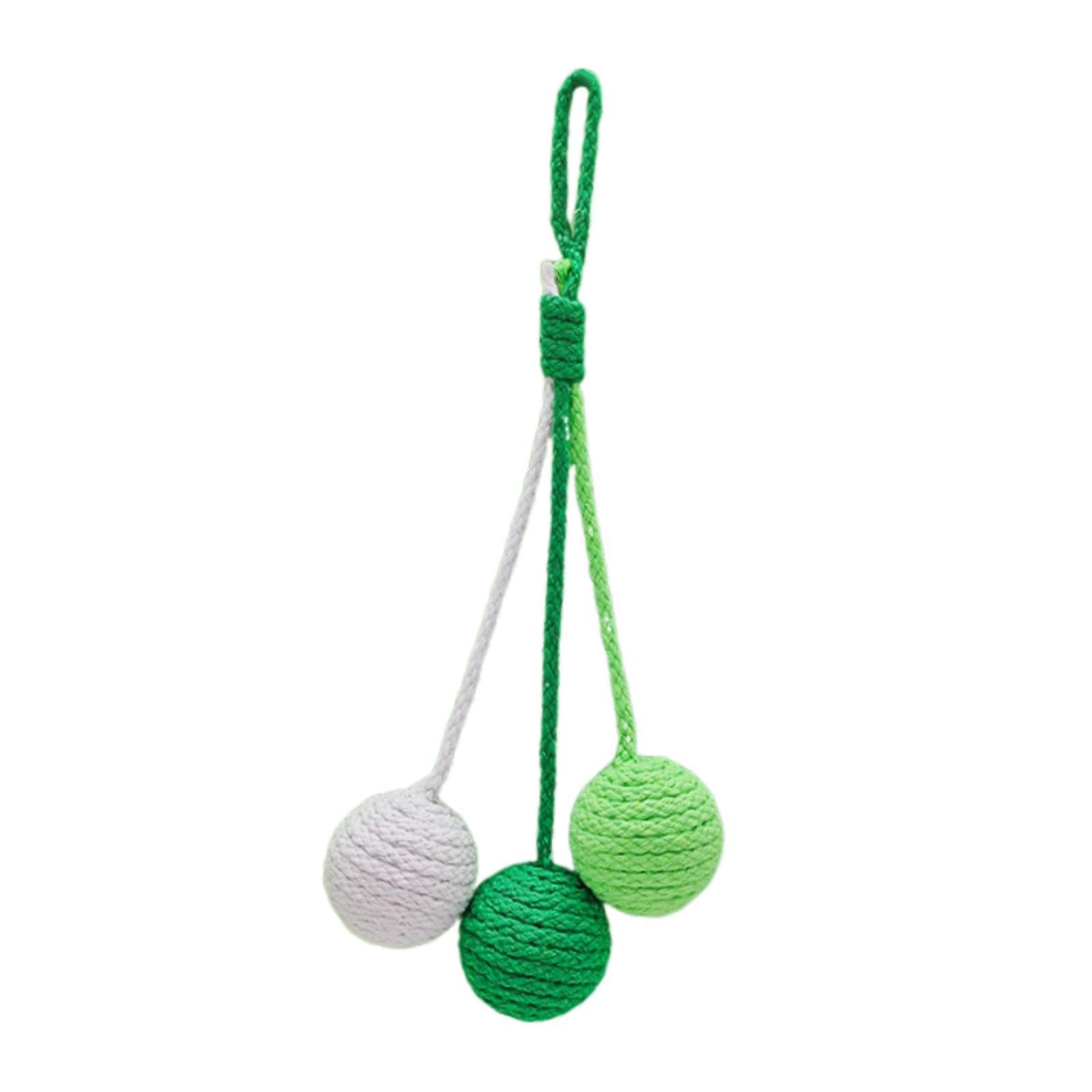 Myaddiction Cat Sisal Ball For Indoor Cats Ideal Gift Handmade Cat Rope Ball For Kittens White Green