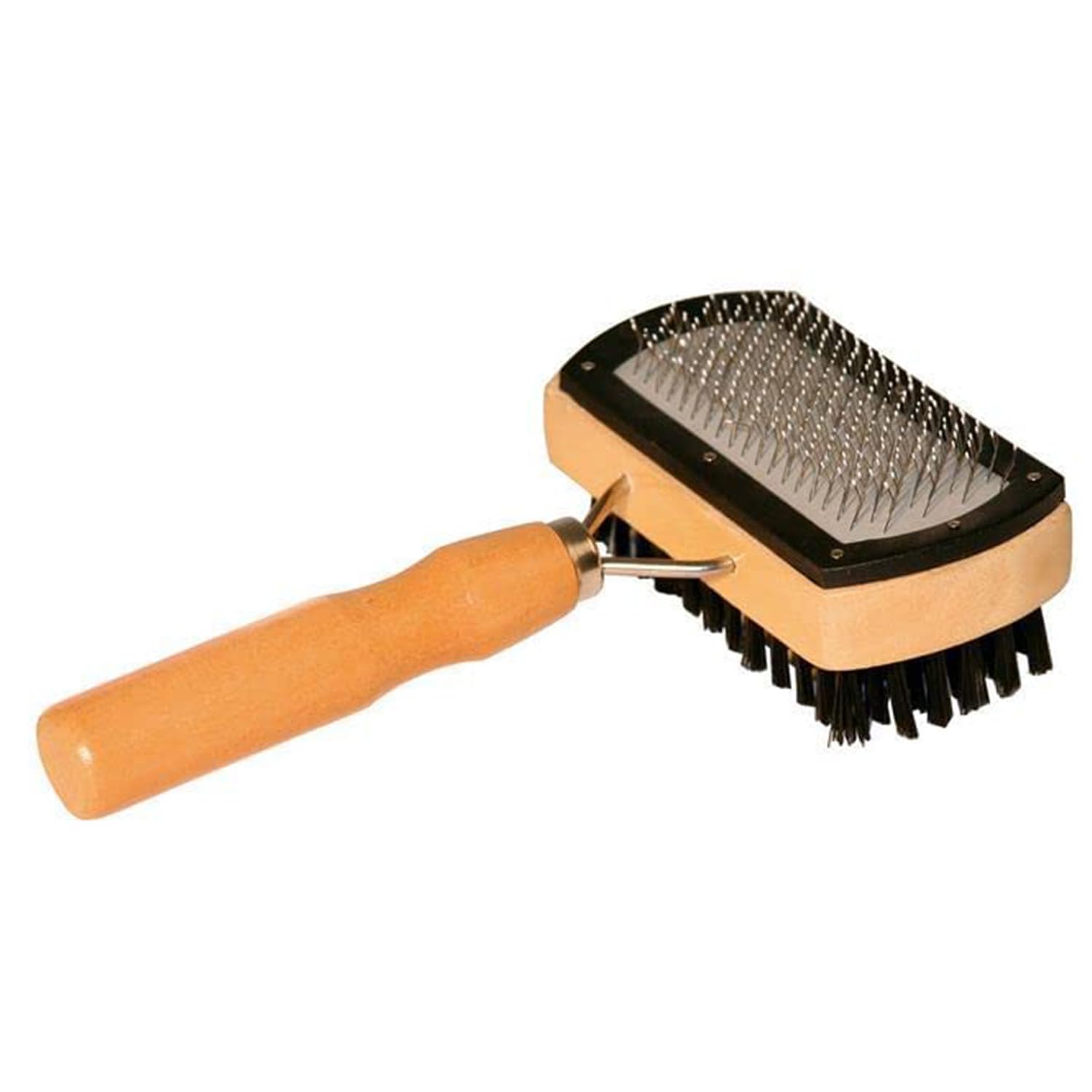 Emily Pets Double Side Pets Brush With Wooden Handle Is Great For All Types Of Dogs And Cat Dog, Grooming Kit, Pet Hair Remover 