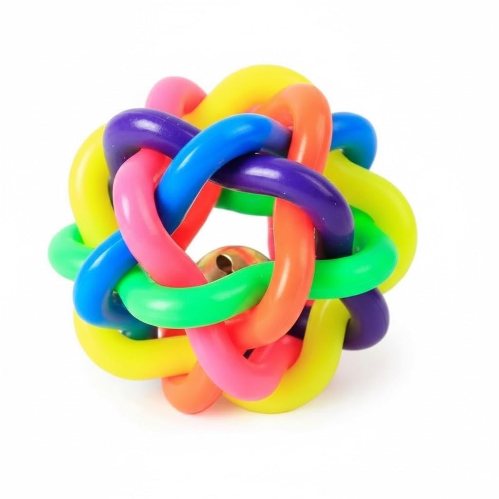 PetSbff Petsbff Colorful Rubber Ball Toy With Bell  Interactive Chew & Play Toy For Cats And Dogs (Size : Xl)