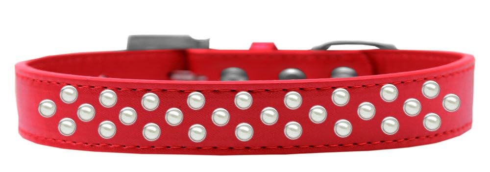 Dog, Puppy & Pet Fashion Collar, Pearl Rimsets Sprinkles Red 16